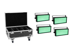 EUROLITE Set 4x LED Stroboscope SMD PRO 864 DMX RGB + Flightcase