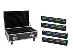 EUROLITE set 4x LED BAR-8 SWING QCL barre + Flightcase à roulettes