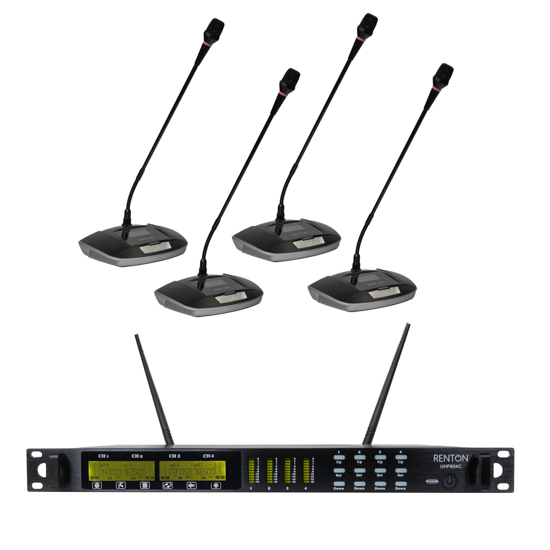 Renton Pro Système de Microphone de Conférence Sans Fil (4 canaux)