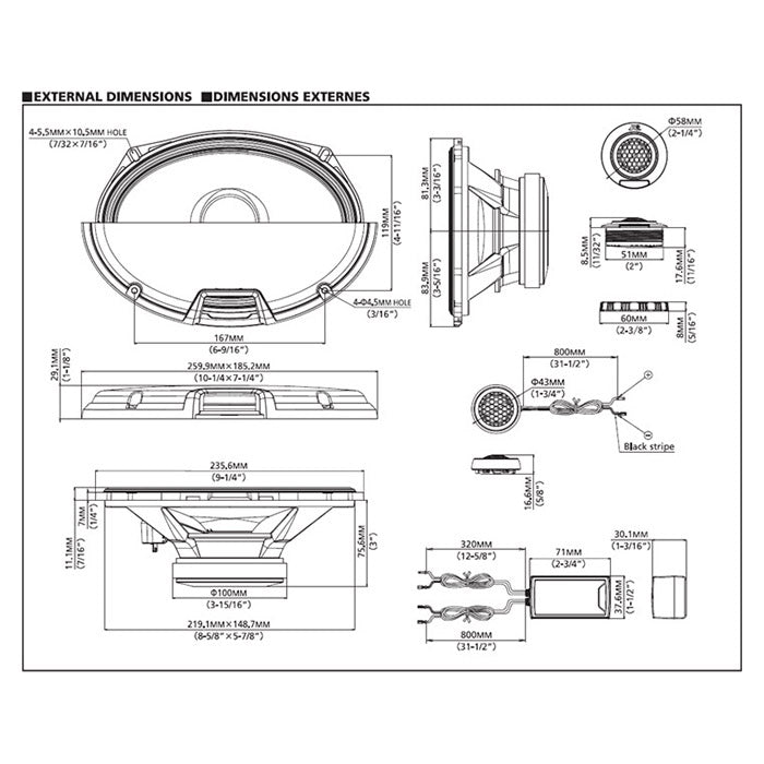 Kit d’enceintes composant Alpine R2-S69C 6x9" 2 voies
