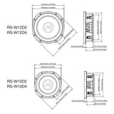 Alpine RS-W10D4 caisson de basses Shallow Type-R 10" 4+4 Ohm