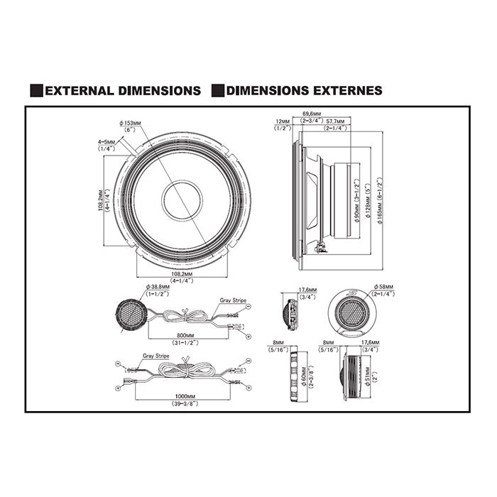 Kit d’enceintes composant Alpine S2-S65C 16,5 cm