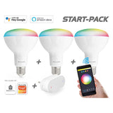 Caliber BR30 starterpack smart home ampoule LED blanche/multicolore