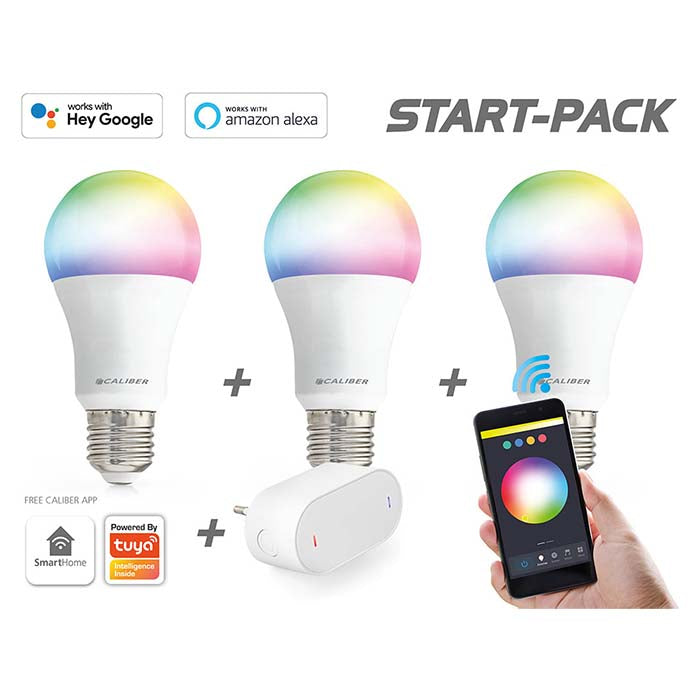 Caliber E27 Smart Home starterpack ampoules LED blanches/multicolores