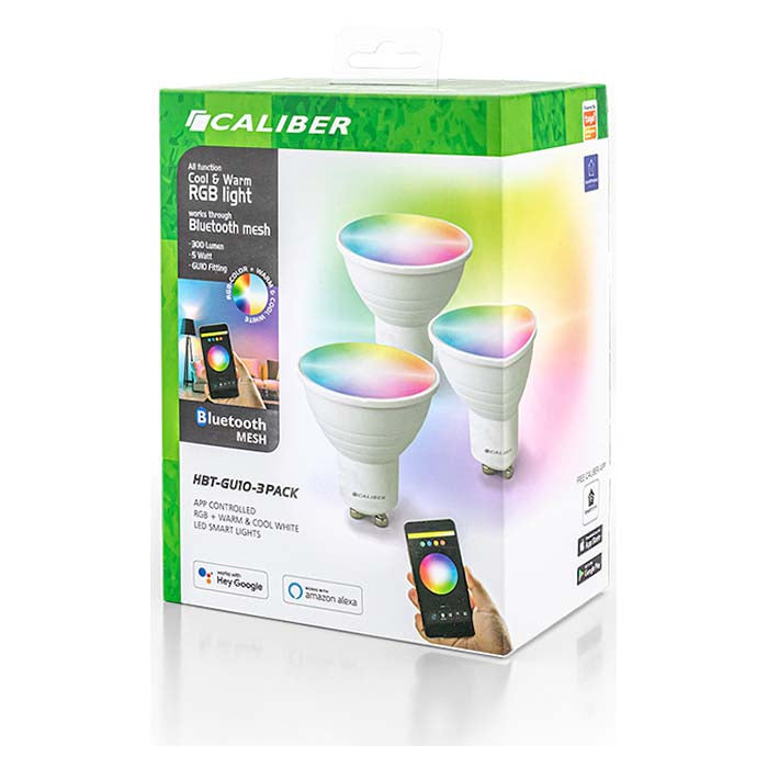 Caliber GU10 Smart Home pack de 3 ampoules LED blanches/multicolores
