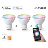 Caliber GU10 Smart Home pack de 3 ampoules LED blanches/multicolores