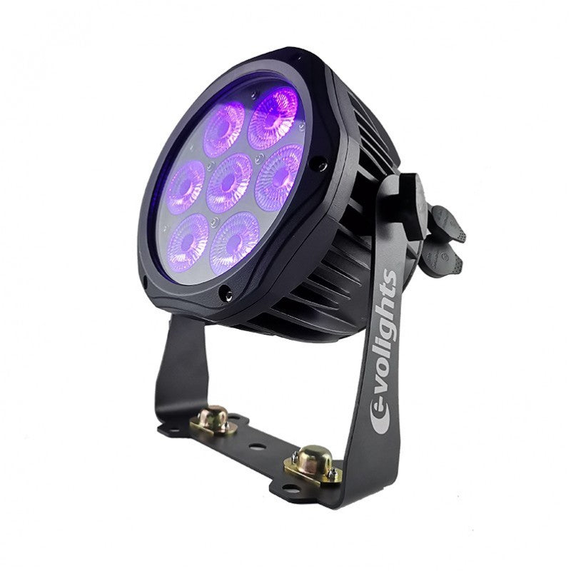 EVOLIGHTS GLACIER 7 LED PAR 7x10W RGBWA-UV IP65 éclairage de scène extérieur