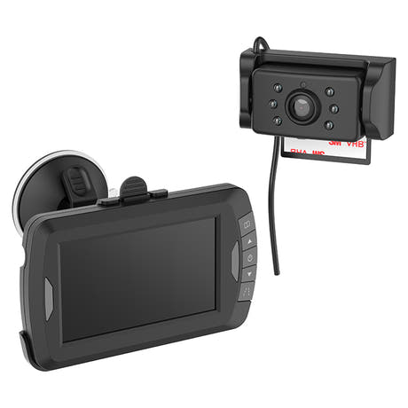 Kit de caméra de recul avec écran de 4,3", sans fil, 12/24 V