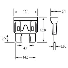 Ampire porte-fusible pour fusible ATO 10A (ACU) - 1 pièce