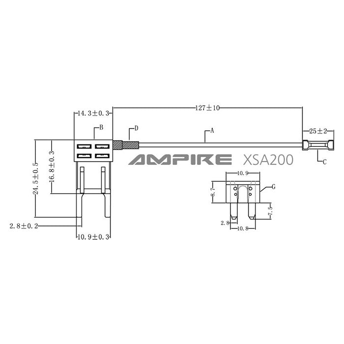 Ampire prise pour fusible Mini ATO 10A (ACS) - 1 pièce