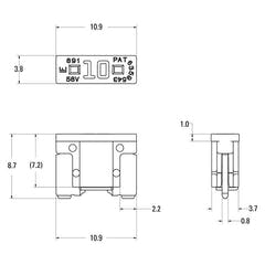 Ampire prise pour fusible mini à profil bas 10A (ACN) - 1 pièce