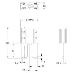 Ampire porte-fusible pour fusible MICRO2 10A (ACZ) - 1 pièce