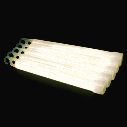25 stk. Bâtons lumineux 6'' avec corde (Blanc)