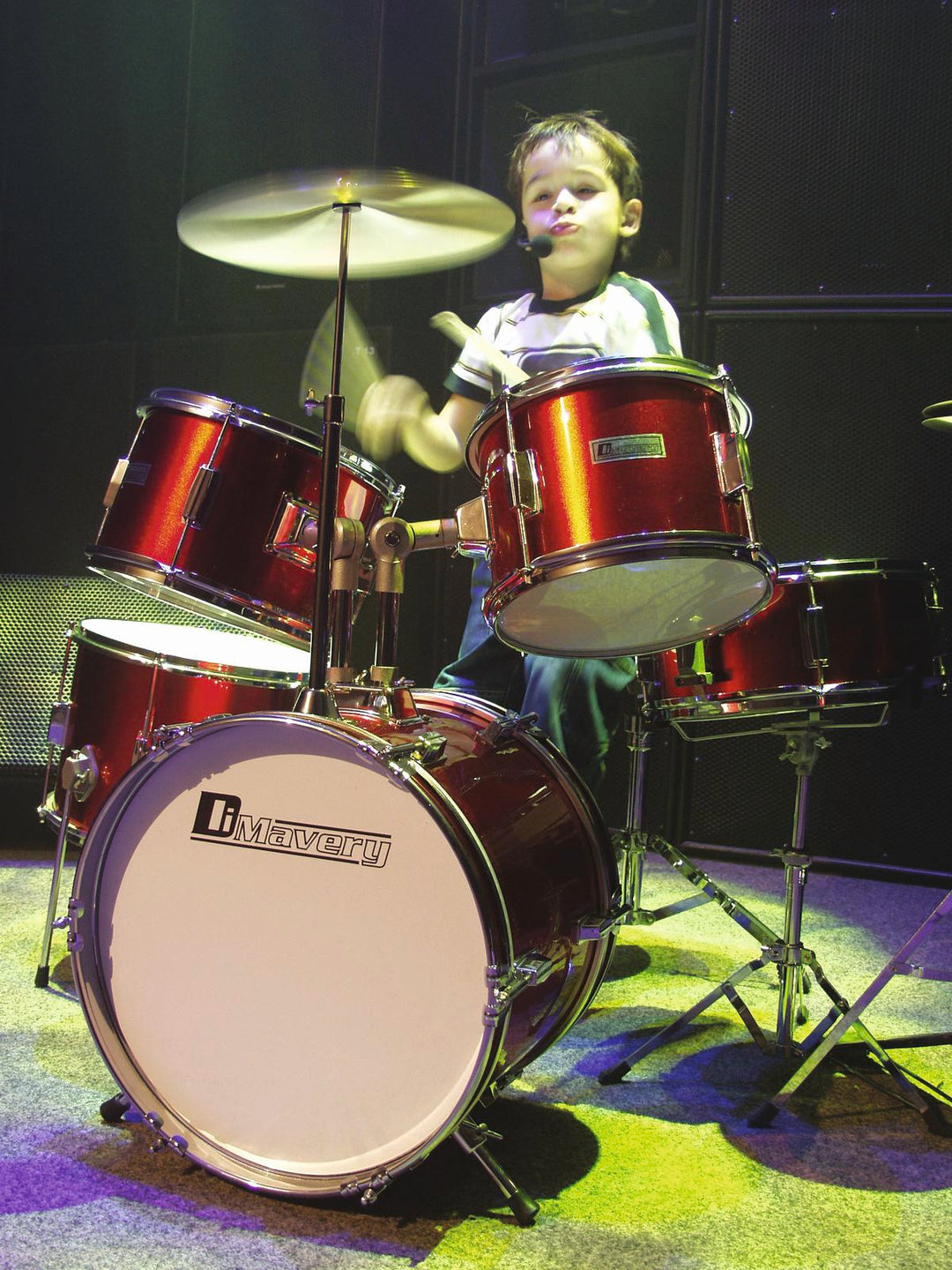 DiMavery JDS-305 Ensemble de batterie pour enfants (Rouge)