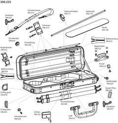 GEWA Shoulder carrying straps Form shaped violin/viola case - Bandoulière, 1 pièce