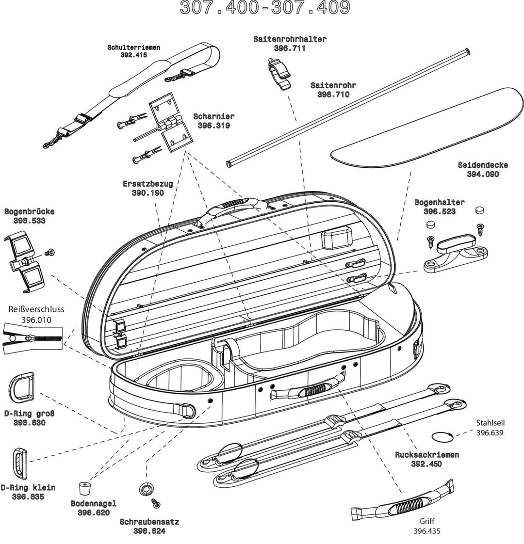GEWA Shoulder carrying straps Form shaped violin/viola case - Bandoulière, 1 pièce