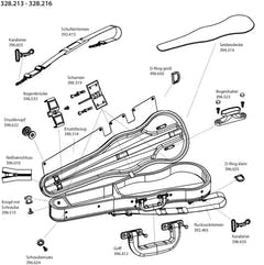 GEWA Shoulder carrying straps Form shaped violin/viola case - Bandoulière, 1 pièce