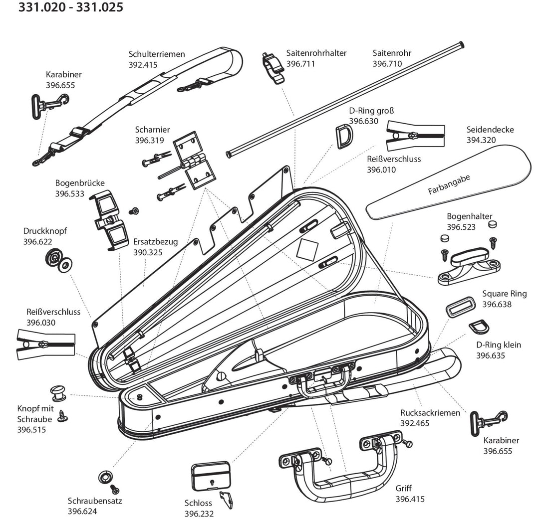 GEWA Shoulder carrying straps Form shaped violin/viola case - Bandoulière, 1 pièce