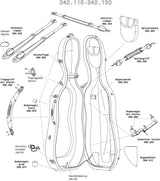 GEWA Cello case Idea Original Carbon 2.9 - Bottom nail, large