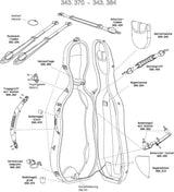 Bouton inférieur GEWA avec rivets pour étui de violoncelle Idea Original Carbon 2.9