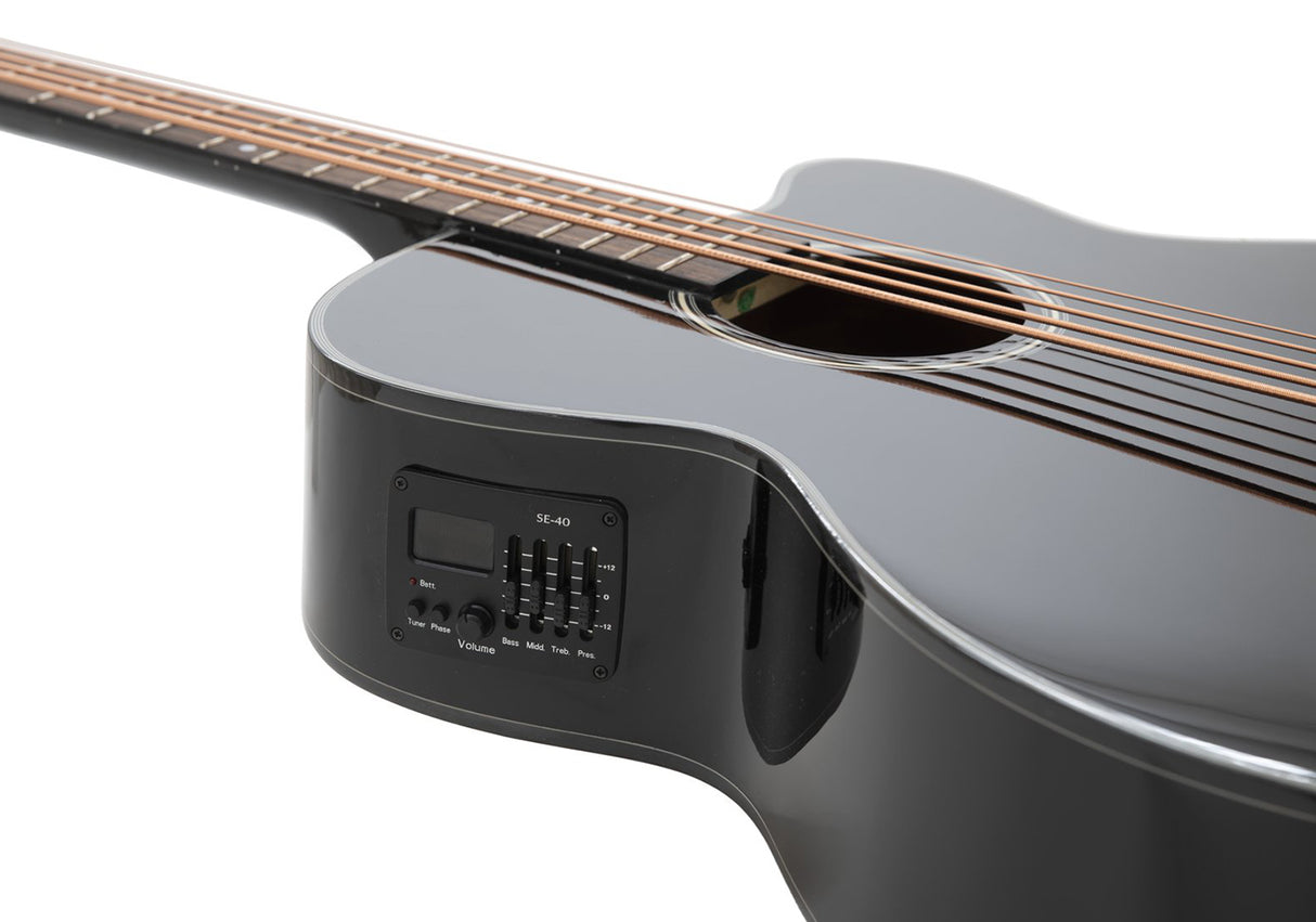 DiMavery AB-455 Acoustic Bass, 5-string, Black 