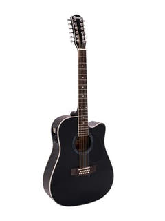 DiMavery DR-612 Guitare Western 12-strenget (Noir)