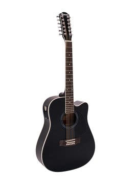 DiMavery DR-612 Guitare Western 12-strenget (Noir)