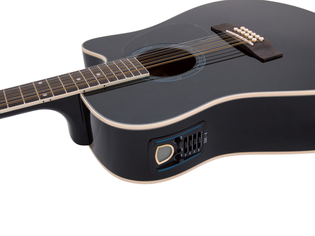 DiMavery DR-612 Guitare Western 12-strenget (Noir)
