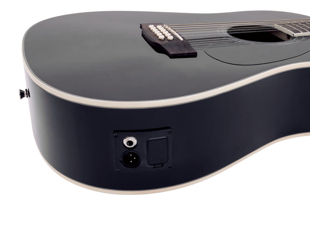 DiMavery DR-612 Guitare Western 12-strenget (Noir)