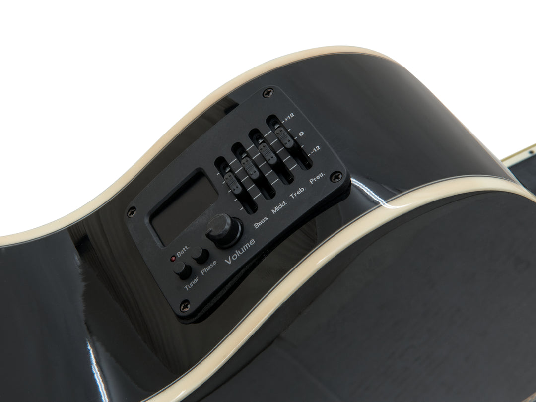 DiMavery AW-400 Guitare Western LH (Noir)
