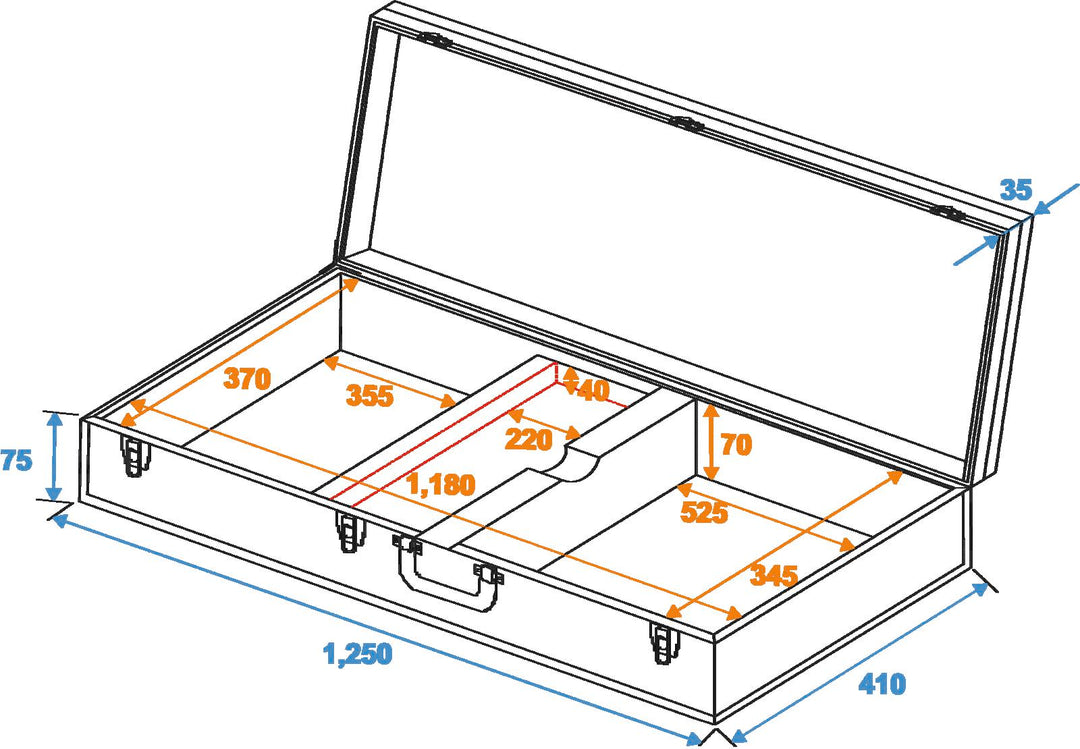 DiMavery Flightcase pour Basse électrique, rectangulaire
