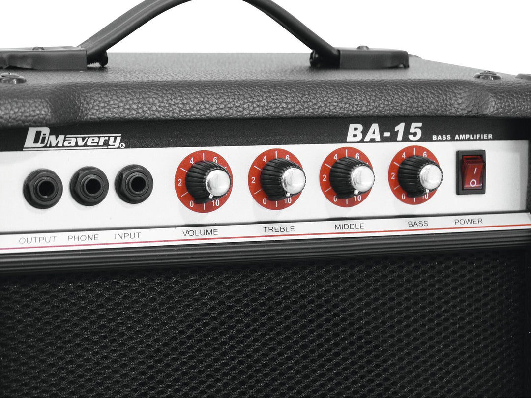 DiMavery BA-15 Amplificateur de Basso 15W Noir