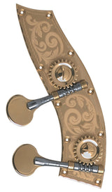 Rubner mécanique de contrebasse, 4 cordes, forme tyrolienne, laiton gravé