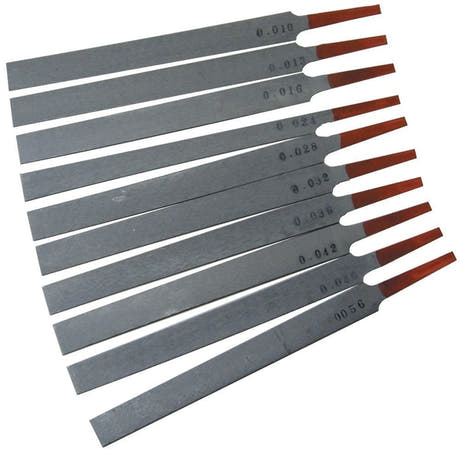 Hosco limes à sillet japonaises, set de 10 de .010" à .056"
