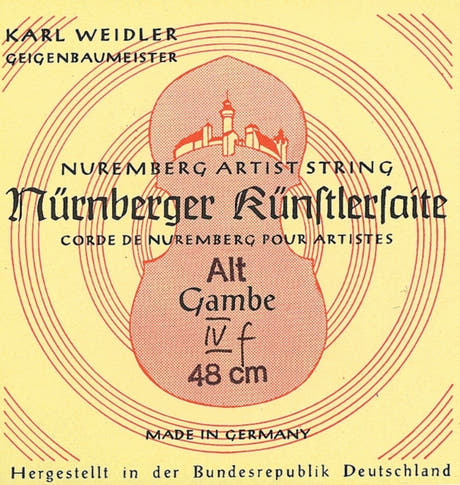 Nürnberger Cordes de viole de gambe Kuenstler à âme en corde. Filées en acier chromé - D'