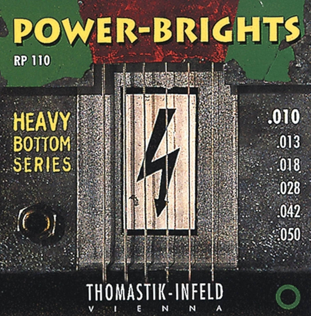 Thomastik-Infeld Cordes pour guitare électrique Power Brights Series - Jeu 010 heavy (RP110)