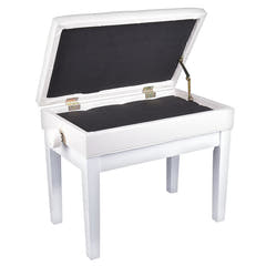 Banquette de piano – rangement et hauteur réglable (blanche)