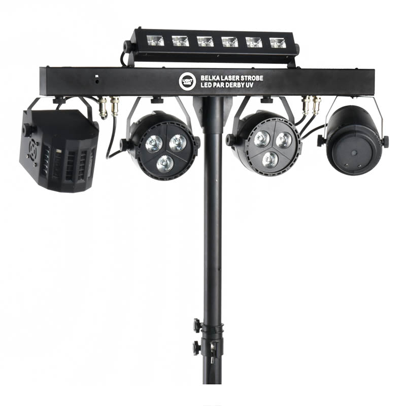 LIGHT4ME T-BAR LASER STROBE LED PAR DERBY UV IR multi-effets
