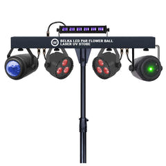 LIGHT4ME T-BAR LED PAR BLOMSTERKUGLE LASER UV STROBE éclairage de discothèque multieffet