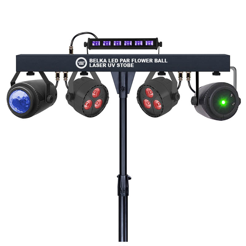 LIGHT4ME T-BAR LED PAR BLOMSTERKUGLE LASER UV STROBE éclairage de discothèque multieffet