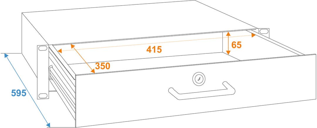 OMNITRONIC Tiroir de rack avec serrure 2U