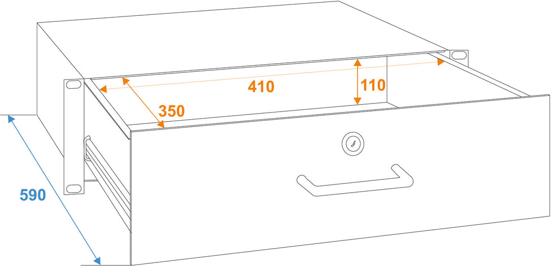 OMNITRONIC Tiroir de rack avec serrure 3U