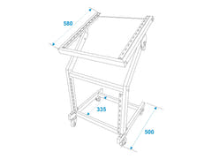 OMNITRONIC support rack 12U/10U réglable sur roues