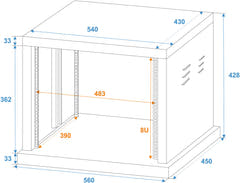 ROADINGER Rack en acier SR-19, 8U