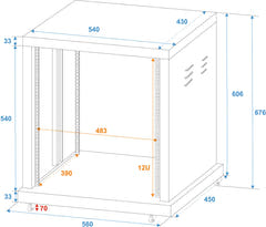 ROADINGER Rack en acier SR-19, 12U