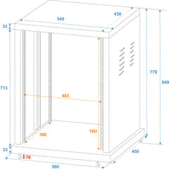 Rack en acier ROADINGER SR-19, 16U