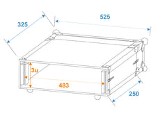 ROADINGER Effect Rack CO DD, 3U, profondeur 24cm, noir