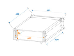 ROADINGER Effect Rack CO DD, 3U, 40cm de profondeur, noir