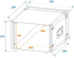 ROADINGER Effect Rack CO DD, 6U, profondeur 24cm, noir