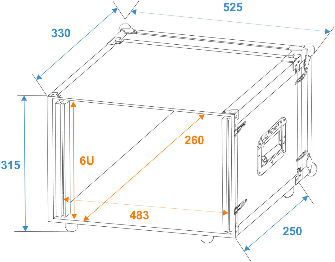 ROADINGER Effect Rack CO DD, 6U, profondeur 24cm, noir